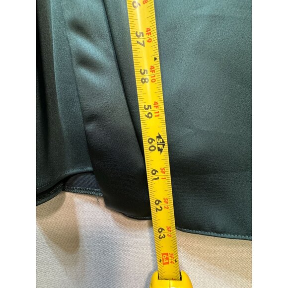 Dessy Collection Women's Satin Cowl Neck Bridesmaid Maxi Dress Size 22 W Green - Picture 8 of 12